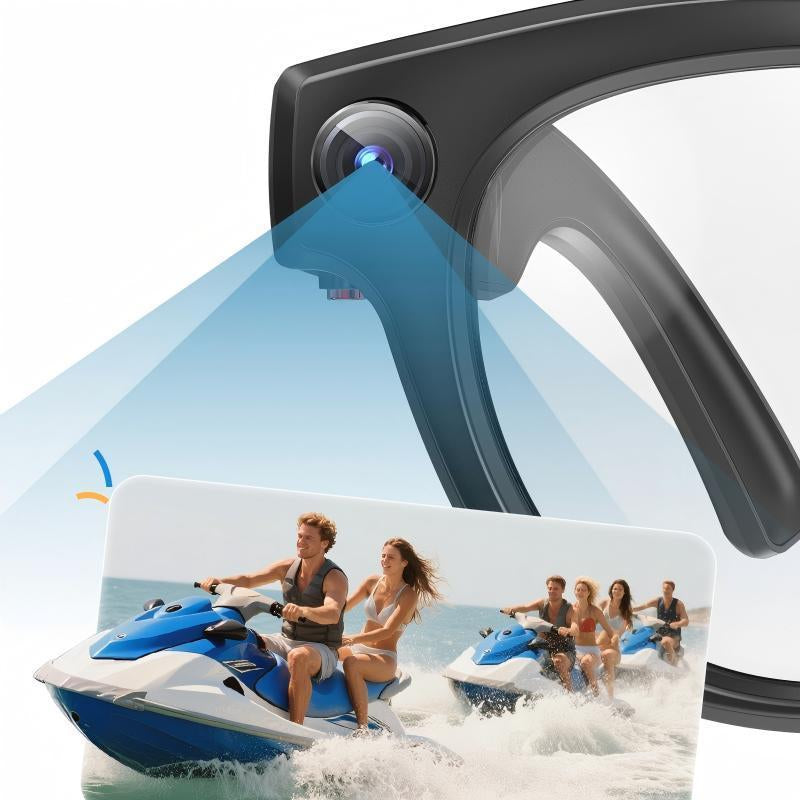 Smart Glasses Camera V3,Ai Shooting Smart Glasses Office Assistant Voice Assistant Picture Recording Identify Objects ENC Noise Reduction Sunglasses,Meta Glasses，Smart Wireless Bluetooth Glasses Wearable Black