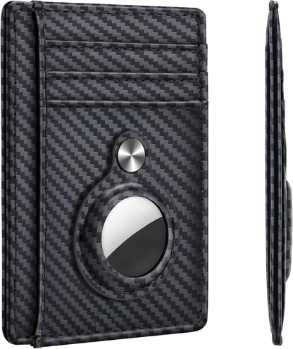 Hawanik Slim Minimalist Front Pocket Air Tag Wallet, RFID Blocking Card Holder Wallet with Airtag Holder