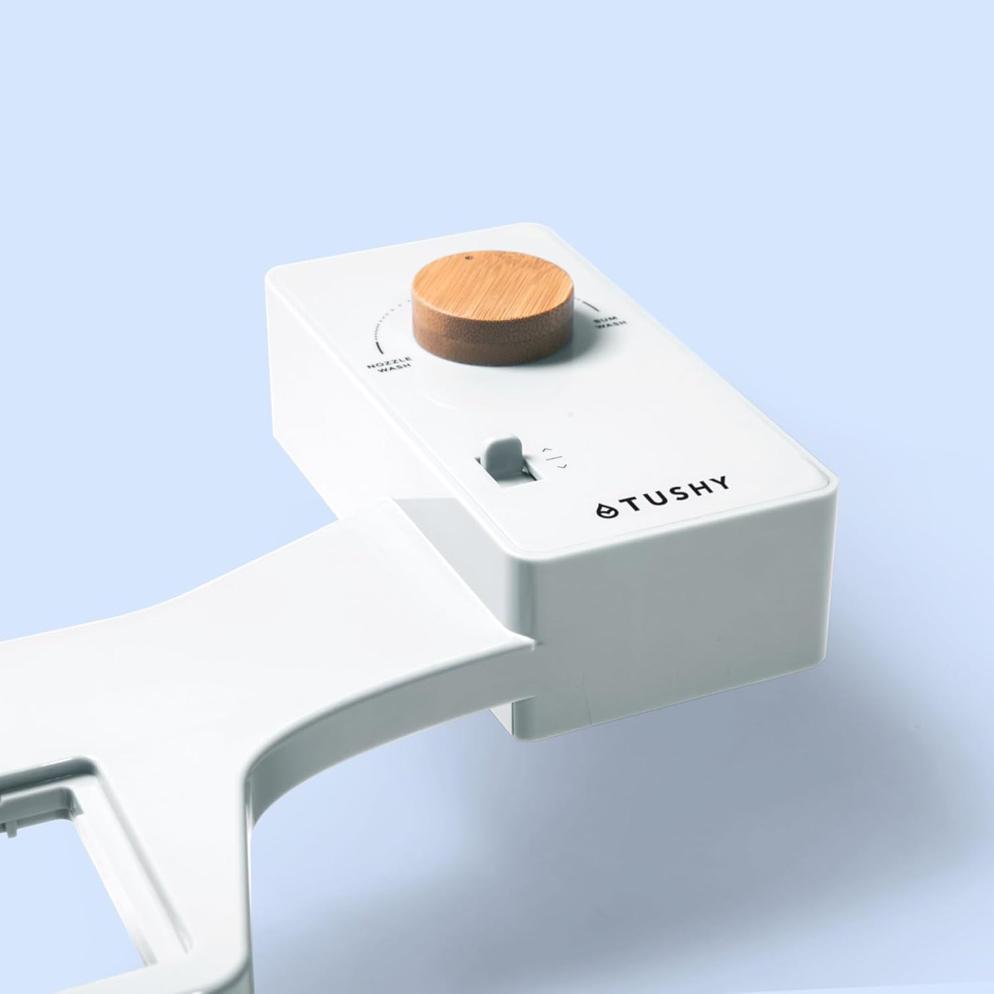 TUSHY Basic 2.0 Bidet Toilet Seat Attachment | a Non-Electric Self Cleaning Water Sprayer W/Adjustable Water Pressure Nozzle, Angle Control & Easy Home Installation (White/Bamboo)