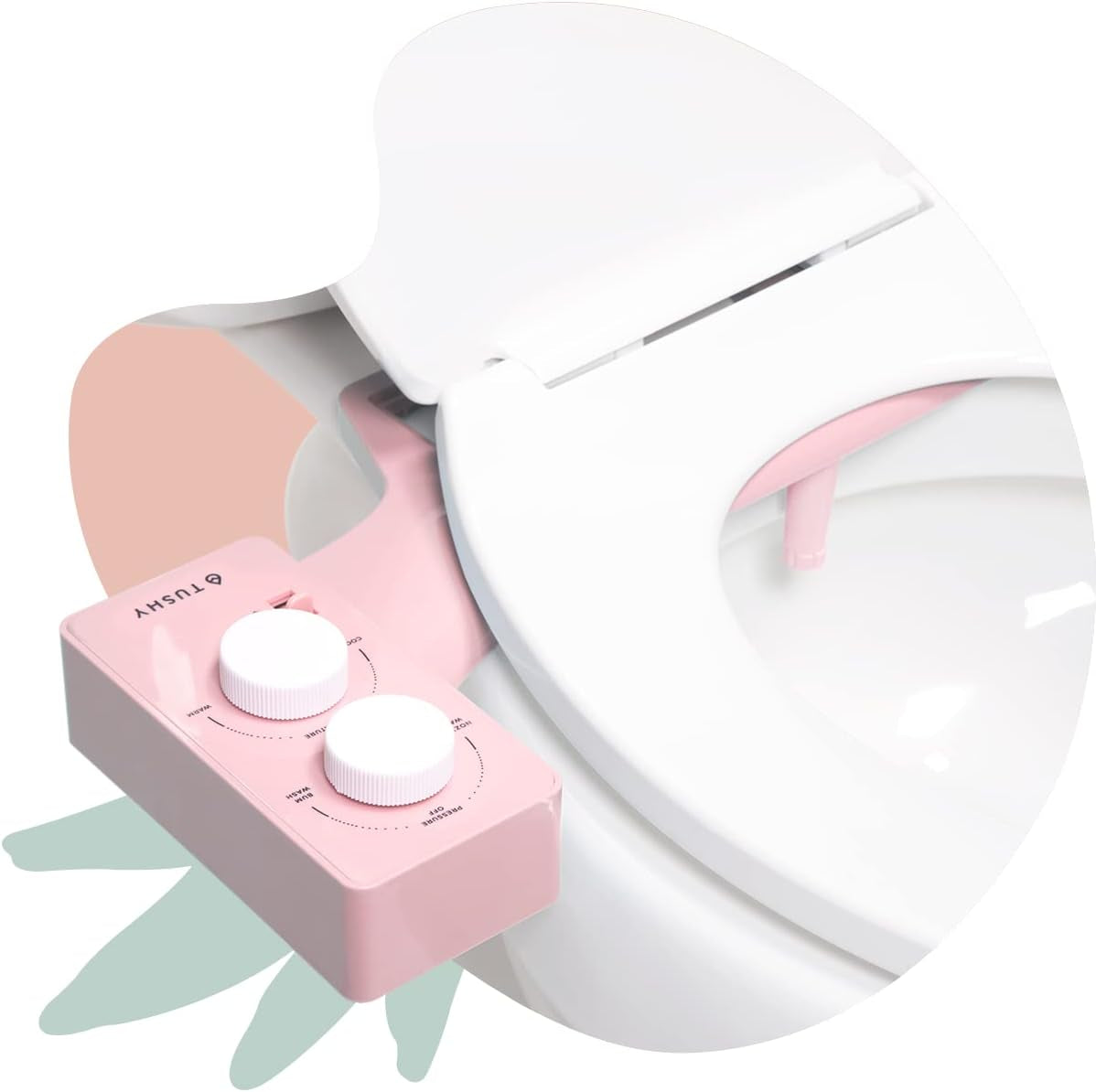 TUSHY Basic 2.0 Bidet Toilet Seat Attachment | a Non-Electric Self Cleaning Water Sprayer W/Adjustable Water Pressure Nozzle, Angle Control & Easy Home Installation (White/Bamboo)