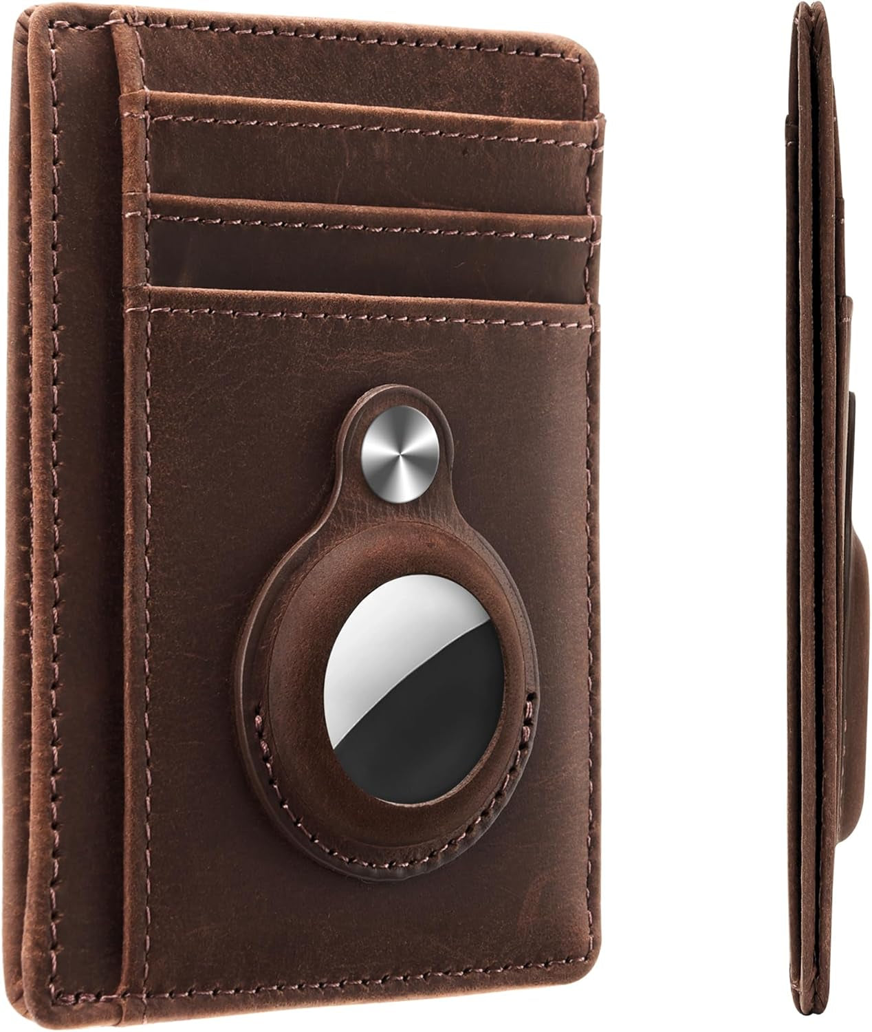 Hawanik Slim Minimalist Front Pocket Air Tag Wallet, RFID Blocking Card Holder Wallet with Airtag Holder