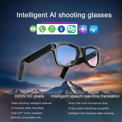 Smart Glasses Camera V3,Ai Shooting Smart Glasses Office Assistant Voice Assistant Picture Recording Identify Objects ENC Noise Reduction Sunglasses,Meta Glasses，Smart Wireless Bluetooth Glasses Wearable Black