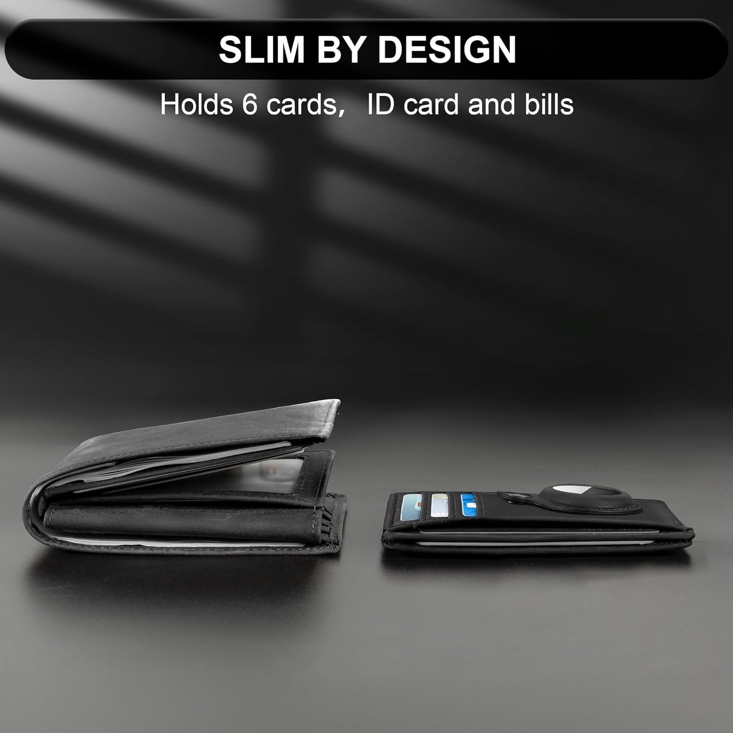 Hawanik Slim Minimalist Front Pocket Air Tag Wallet, RFID Blocking Card Holder Wallet with Airtag Holder