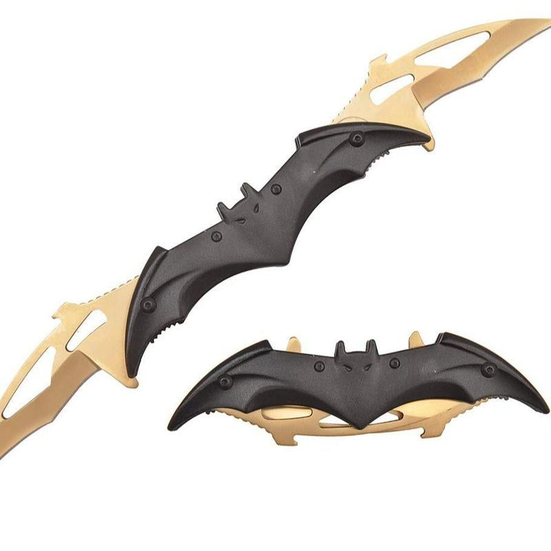 Bat Folding Knife for Camping Twin Blade Cool Gift for Boy Man Cosplayers