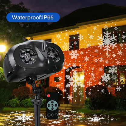 Christmas Snowflake Projector Lights Highlight Dynamic LED Snow Christmas Snowfall IP65 Waterproof Snowfall Spotlight Lighting