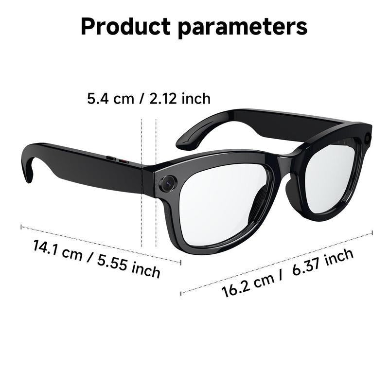 Smart Glasses Camera V3,Ai Shooting Smart Glasses Office Assistant Voice Assistant Picture Recording Identify Objects ENC Noise Reduction Sunglasses,Meta Glasses，Smart Wireless Bluetooth Glasses Wearable Black