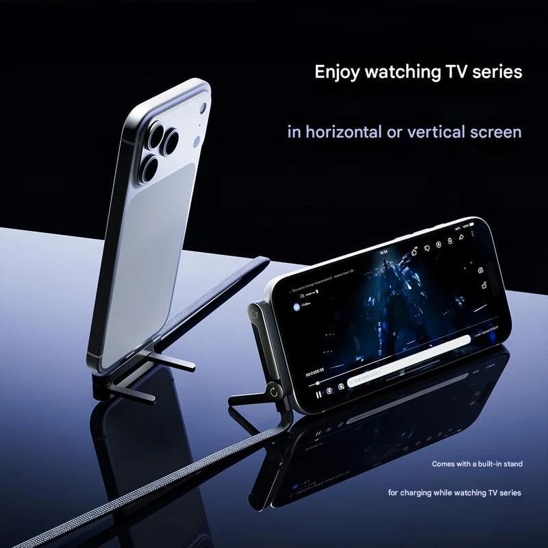 📲 2-In-1 Invisible Holder Charger Cable | Mfi-Certified | 240W Fast Charging | Built-In Phone Stand