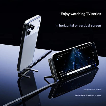 📲 2-In-1 Invisible Holder Charger Cable | Mfi-Certified | 240W Fast Charging | Built-In Phone Stand