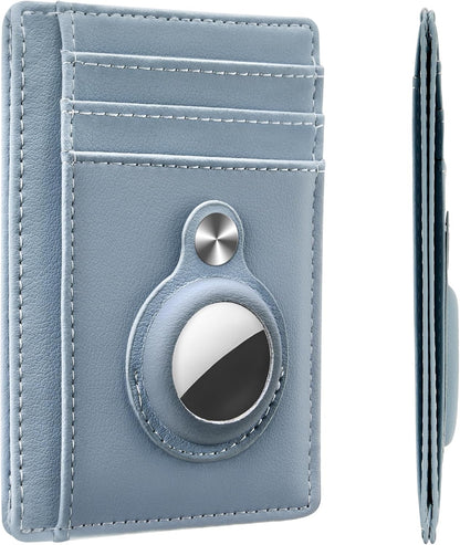 Hawanik Slim Minimalist Front Pocket Air Tag Wallet, RFID Blocking Card Holder Wallet with Airtag Holder