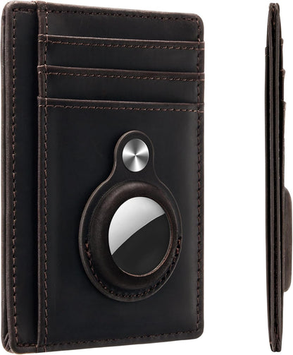 Hawanik Slim Minimalist Front Pocket Air Tag Wallet, RFID Blocking Card Holder Wallet with Airtag Holder