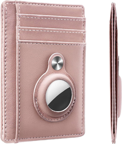 Hawanik Slim Minimalist Front Pocket Air Tag Wallet, RFID Blocking Card Holder Wallet with Airtag Holder