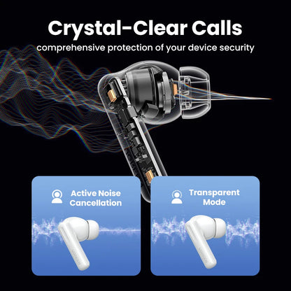 T6S 48Db ANC Wireless Bluetooth Earphones TWS Hybrid Active Noise Cancelling in Ear Earbuds Support Hi-Res Audio LDAC