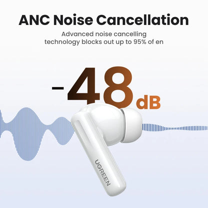 T6S 48Db ANC Wireless Bluetooth Earphones TWS Hybrid Active Noise Cancelling in Ear Earbuds Support Hi-Res Audio LDAC