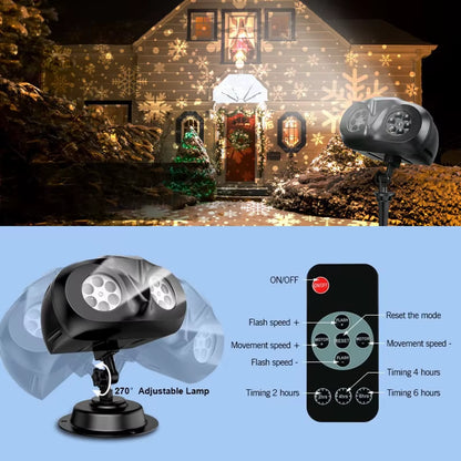 Christmas Snowflake Projector Lights Highlight Dynamic LED Snow Christmas Snowfall IP65 Waterproof Snowfall Spotlight Lighting