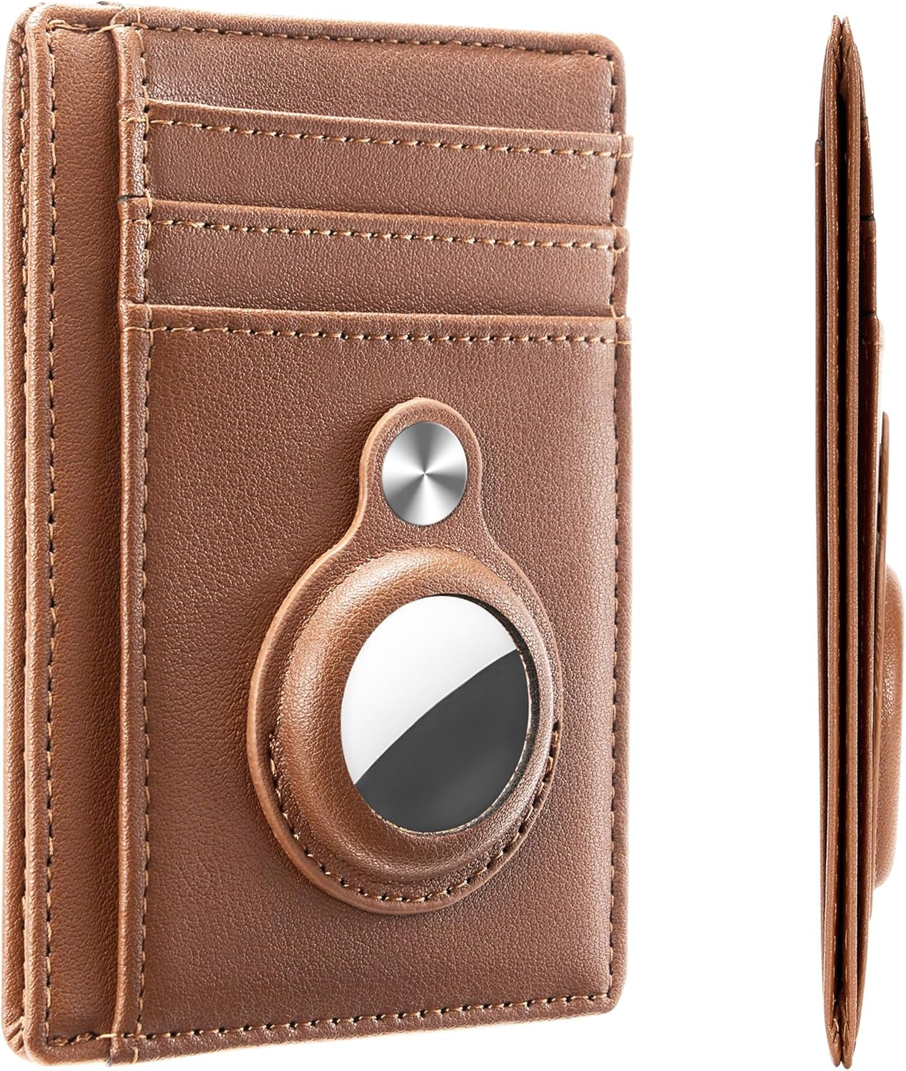 Hawanik Slim Minimalist Front Pocket Air Tag Wallet, RFID Blocking Card Holder Wallet with Airtag Holder