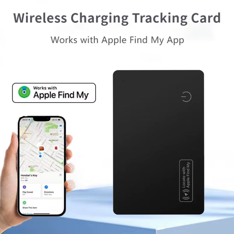 New Wireless Charging Tracking Location Wallet Tracker Card Waterproof GPS Locator Work with Apple Find My App Bluetooth Tracker