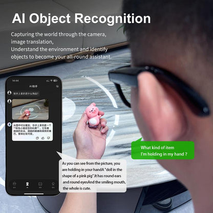 Smart Glasses Camera V3,Ai Shooting Smart Glasses Office Assistant Voice Assistant Picture Recording Identify Objects ENC Noise Reduction Sunglasses,Meta Glasses，Smart Wireless Bluetooth Glasses Wearable Black