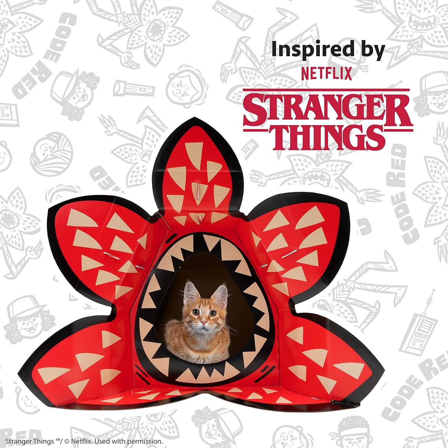 Kitty City Stranger Things Demogorgon Cat House, Red