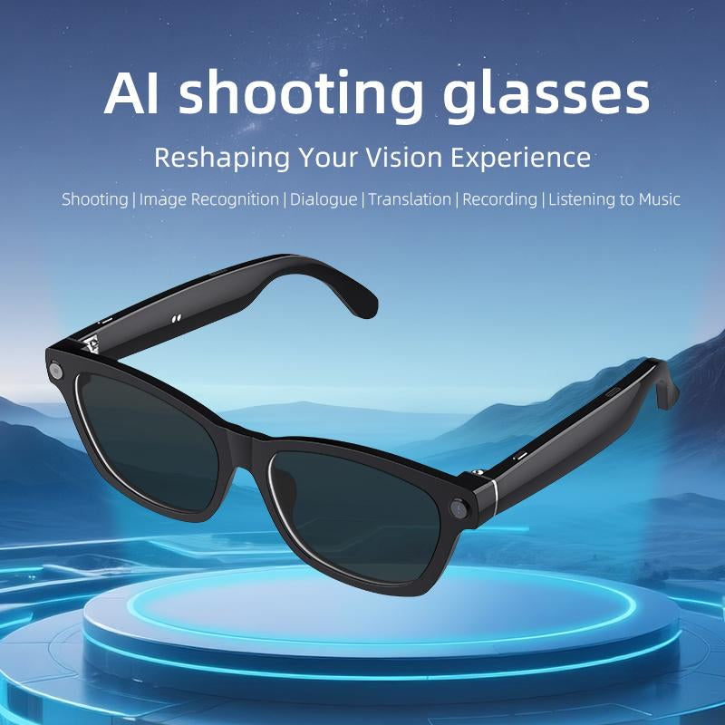 Smart Glasses Camera V3,Ai Shooting Smart Glasses Office Assistant Voice Assistant Picture Recording Identify Objects ENC Noise Reduction Sunglasses,Meta Glasses，Smart Wireless Bluetooth Glasses Wearable Black